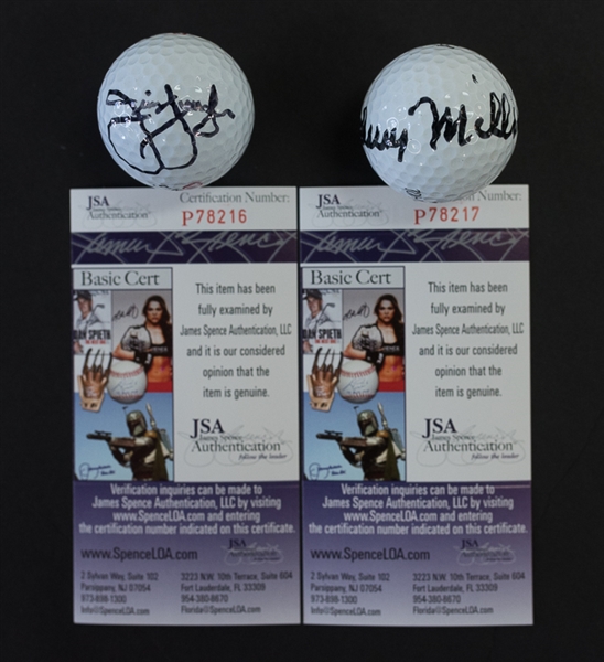 Jim Furyk & Johnny Miller Signed Golf Balls - JSA