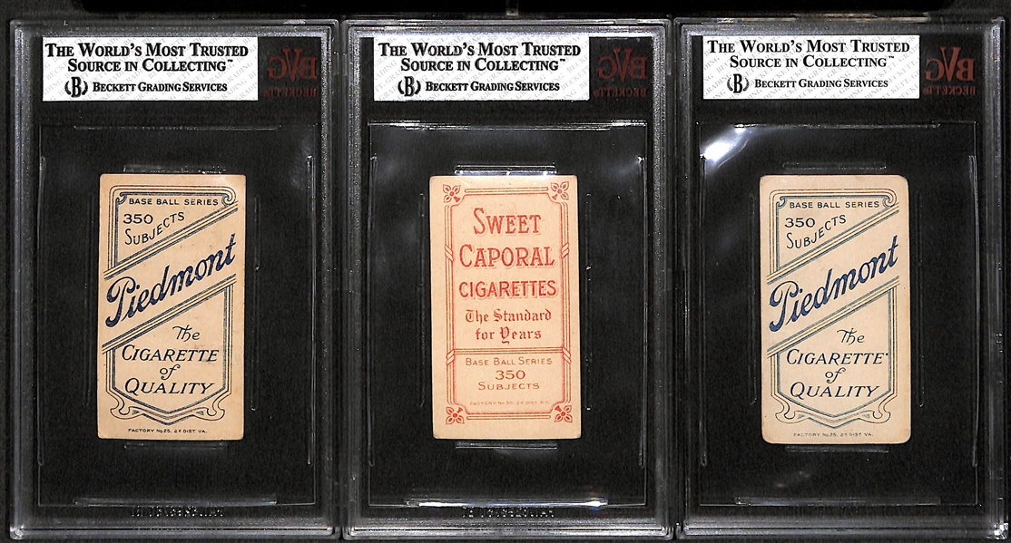 Lot of 3 Buffalo Minor League 1909-11 T206 Cards - Jack White (BVG 3.5), David Brain (BVG 3.5), David Brain (BVG 2.0)