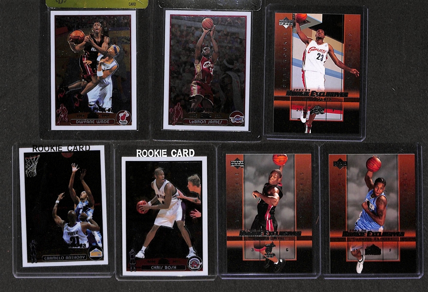 2003-04 Basketball Sets Inc. Topps Chrome and Upper Deck w/ Topps Chrome Lebron BGS 9 and Wade BGS 9.5