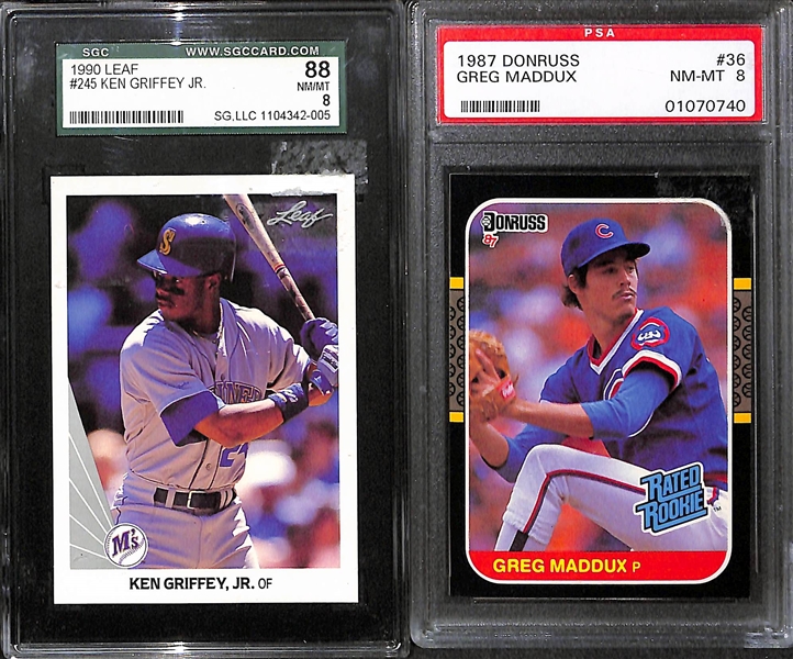 Lot of 20 Graded Baseball Cards Inc. Rookies of Griffey Jr., Maddux, McGwire (1987), Ichiro, Sosa, Rolen, +