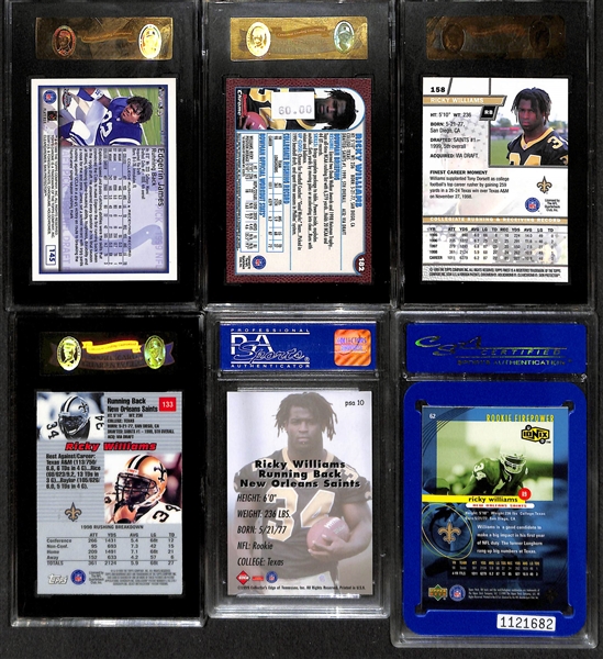 Lot of 20 Graded Football Cards Inc. Rookies of Peyton Manning, (2) McNabb, (6) Edgerrin James, (5) Ricky Williams, +