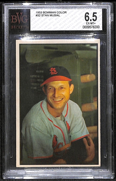 1953 Bowman Color Stan Musial (#32) Graded BVG 6.5 (EX-Mint+)