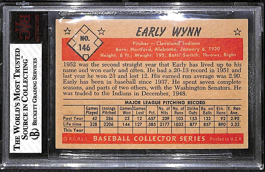 1953 Bowman Color Early Wynn (#146) Graded BVG 7 (Near Mint)