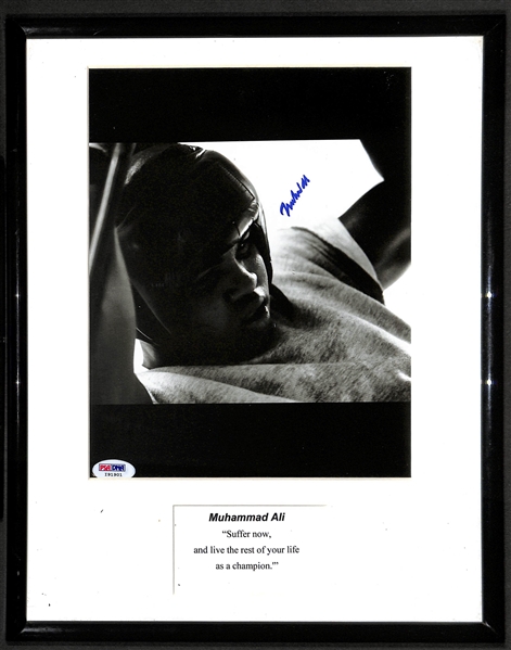 Muhammad Ali Matted/Framed Autographed Image (PSA/DNA LOA)