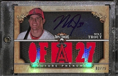 2013 Topps Triple Threads Mike Trout Autograph Jersey Relic Card #3/75