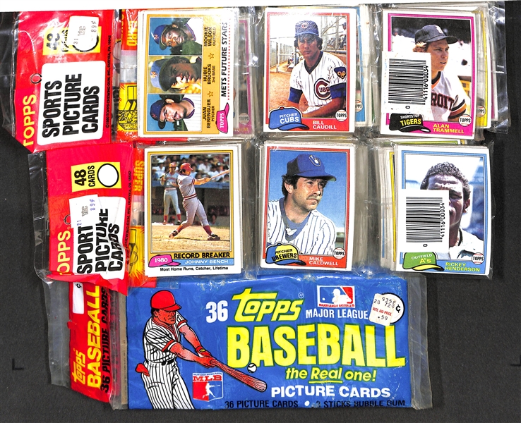 Lot of (19) Topps 1981 Baseball Rack Packs - Includes (14) packs of 48 cards and (5) packs of 36 cards