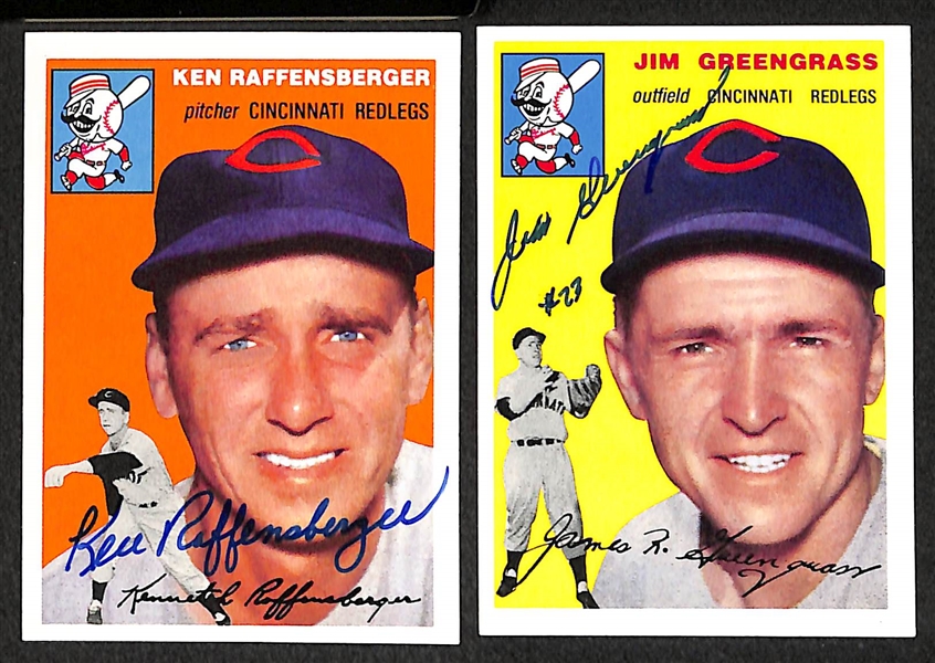 Lot of 20 Braves, Cubs, and Cardinals Signed 1952/1954 Topps Reprint Cards w/ Pafko, Virdon