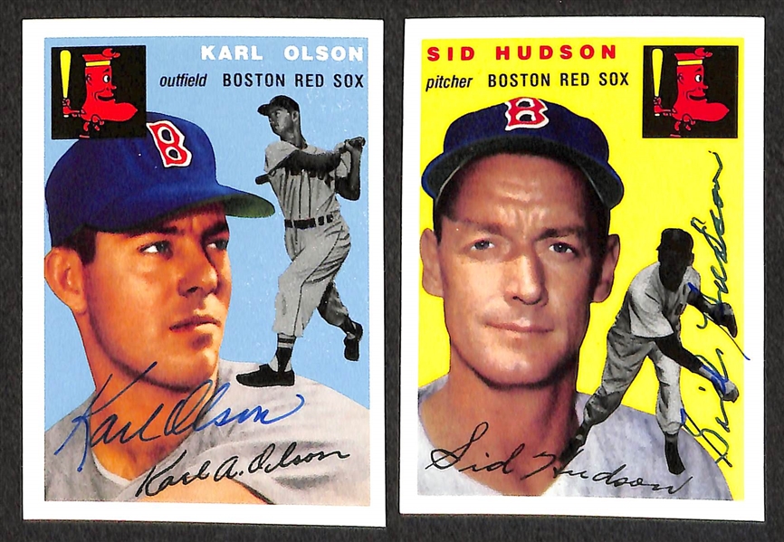 Lot of 17 Yankees and Red Sox Autographed 1952/1954 Topps Archives Cards w/ Bauer, Silvera, Consolo, Masterson, +