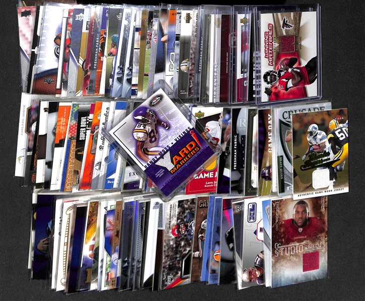 Lot Of 100 Football Relic Cards w. Randy Moss