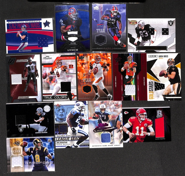 Lot Of 190 Football Relic Cards w. Eli Manning