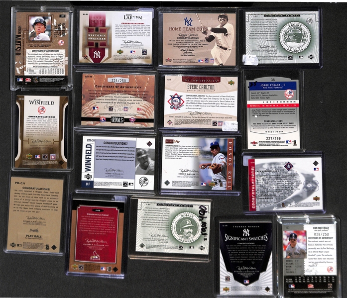 Lot Of 50 Baseball Stars Relic Cards w. Thurman Munson & Don Mattingly