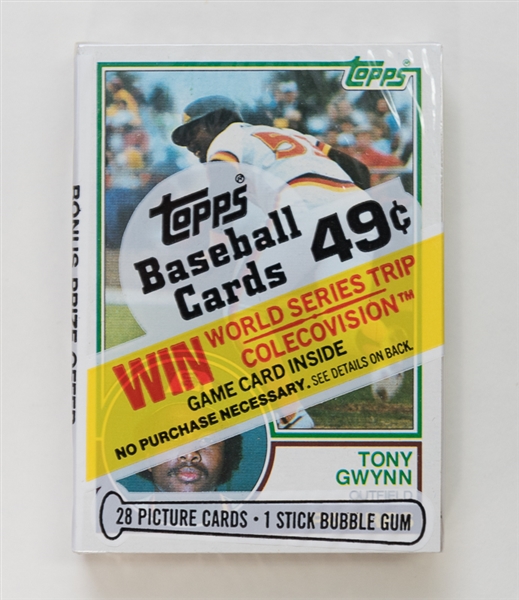 Lot of (3) Unopened 1983 Topps Cello Packs w/ HOF Rookies Showing (2 Boggs and 1 Gwynn)