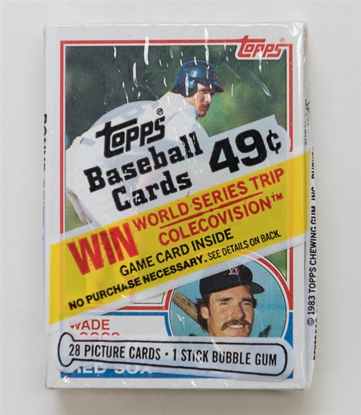 Lot of (3) Unopened 1983 Topps Cello Packs w/ HOF Rookies Showing (2 Boggs and 1 Gwynn)