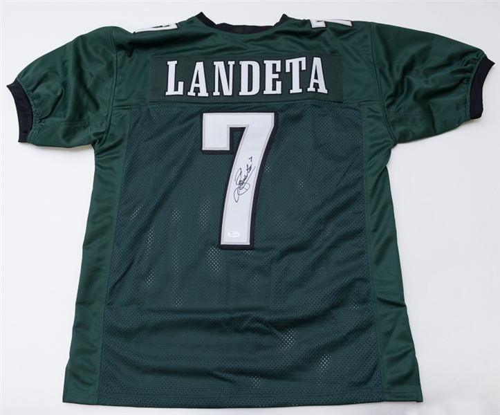 Sean Landeta Signed Eagles Style Jersey - JSA COA