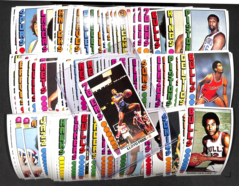 Lot of 128 Basketball Cards From 1976-77 Topps Basketball