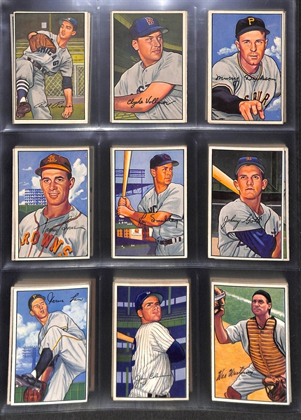 Lot Of 99 Different 1952 Bowman Baseball Cards w. Ashburn