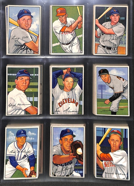 Lot Of 99 Different 1952 Bowman Baseball Cards w. Ashburn