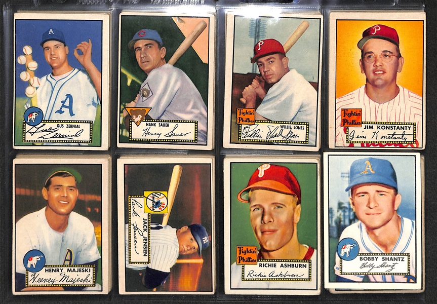 Lot Of 37 1952 Topps Baseball Cards w. Ashburn