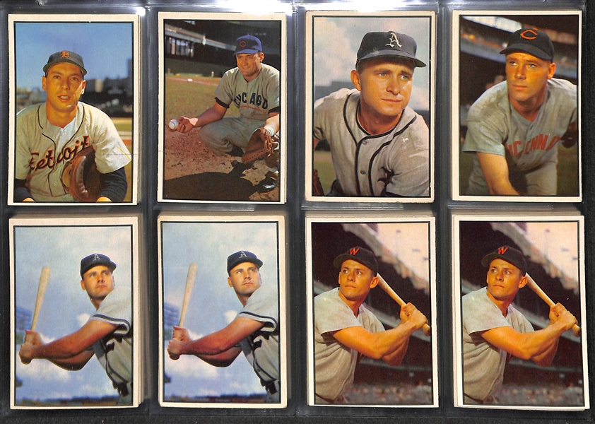 Lot Of 68 Assorted 1953 Bowman Color Baseball Cards w. Doby