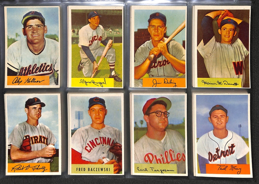 Lot of 82 Different 1954 Bowman Baseball Cards w. Kiner