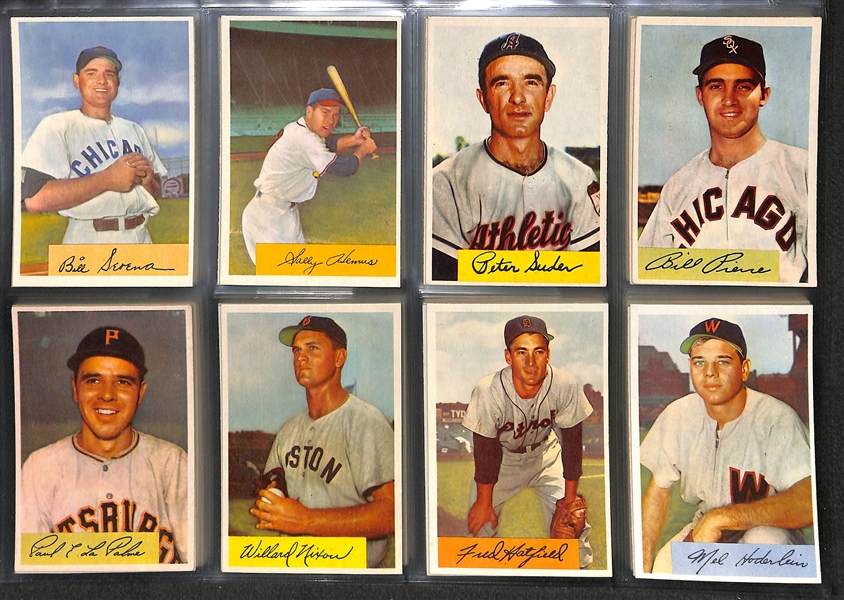 Lot of 82 Different 1954 Bowman Baseball Cards w. Kiner