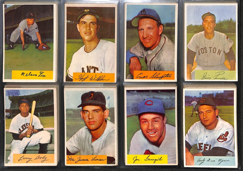 Lot of 83 Different 1954 Bowman Baseball Cards w. Nellie Fox