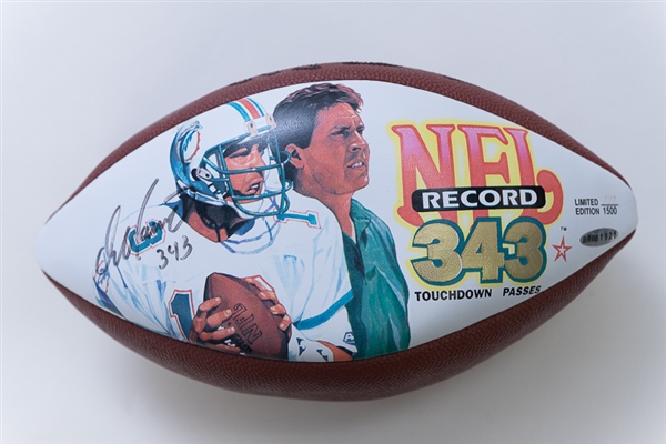 Dan Marino Autographed Upper Deck Commemorative 343 Touchdown Photo Football - UD Authenticated