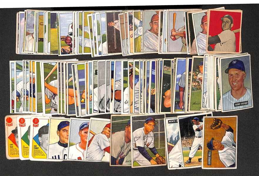 Lot of 109 Assorted 1949-1952 Bowman Baseball Cards w. George Kell & 3-1951 Topps Red Backs