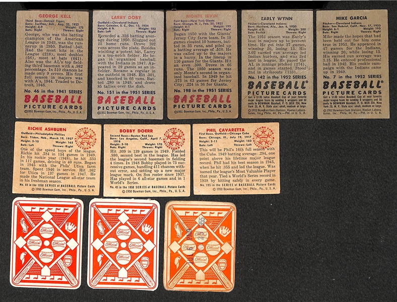 Lot of 109 Assorted 1949-1952 Bowman Baseball Cards w. George Kell & 3-1951 Topps Red Backs