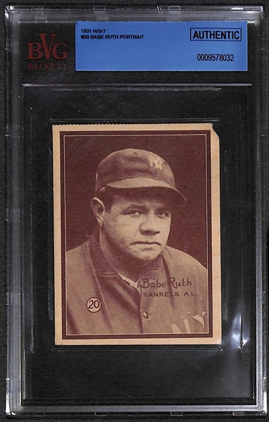 Lot of 4 - 1931 W517 w. Babe Ruth Portrait - BVG Authentic
