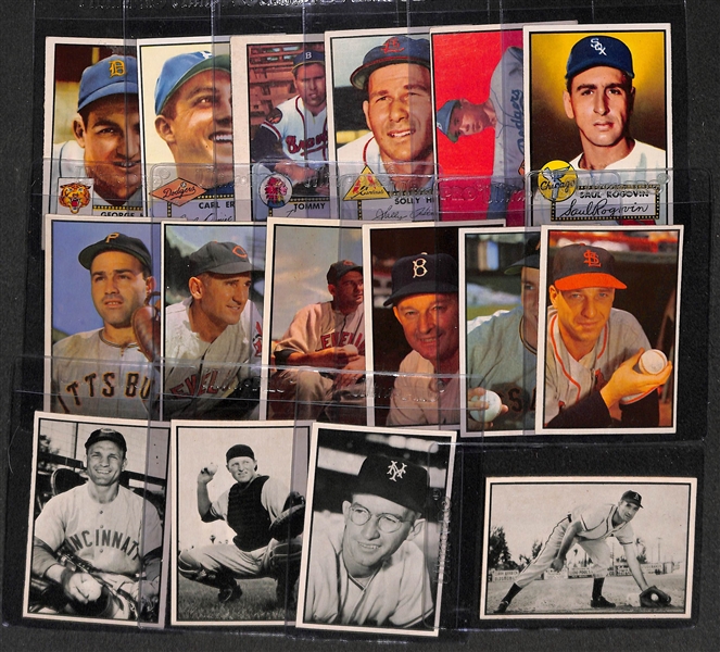 Lot of 6 - 1952 Topps & 10 - 1953 Bowman Baseball Cards