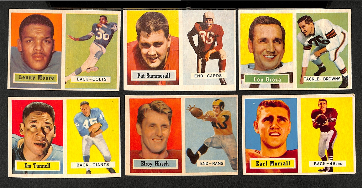 Lot of 96 Different 1957 Topps Football Cards w. Lenny Moore