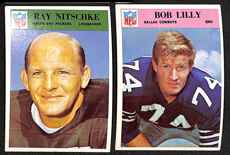 Lot of 185 Assorted 1966 Philadelphia Football Cards w. Minor Stars