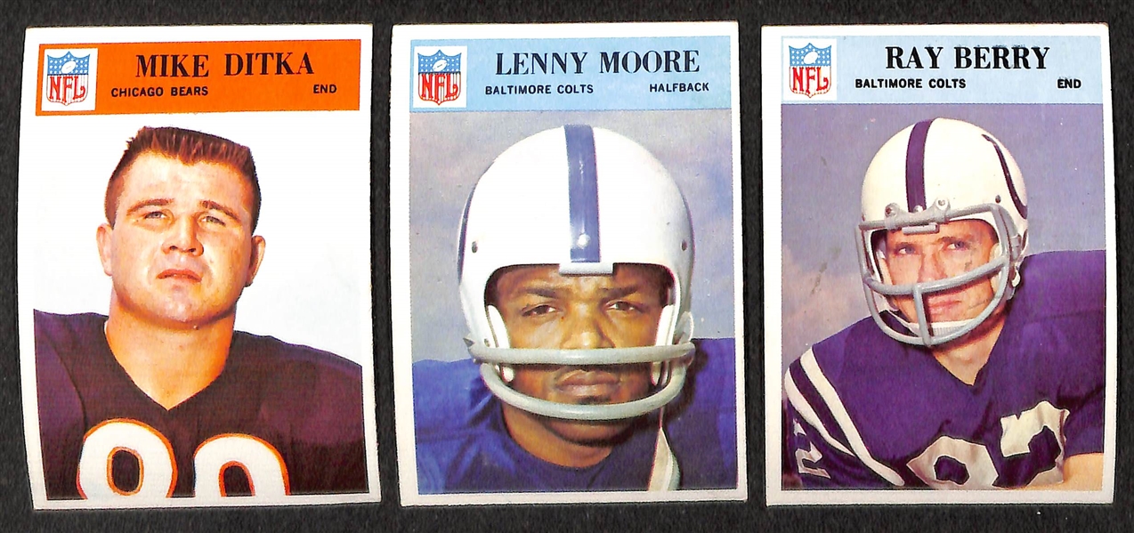 Lot of 185 Assorted 1966 Philadelphia Football Cards w. Minor Stars