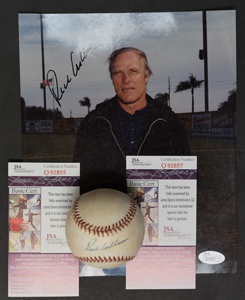 Richie Ashburn (Phillies HOFer) Signed Baseball and 8x10 Photo (Both Come w/ JSA COAs)