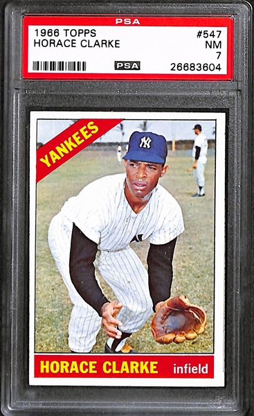 Lot of (3) 1966 Topps Baseball Hi# Short Print Graded Cards - w/ Clarke #547 PSA 7