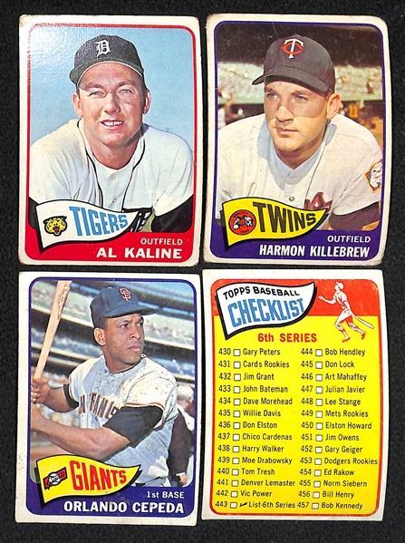 1965 Topps Baseball Card Lot - Over 240 Cards inc. Clemente, Aaron, Banks