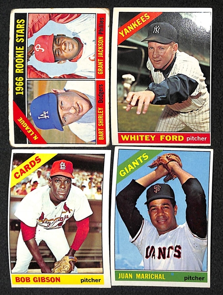 1966 Topps Baseball Card Lot - Over 450 Cards inc. Grant Jackson Rookie , Ford, Gibson