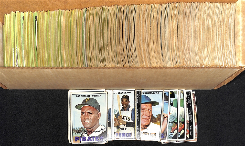 1967 Topps Baseball Card Lot - Over 500 Cards inc. Clemente, Mays, Banks