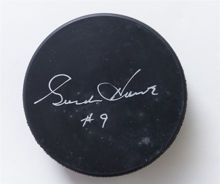 Gordie Howe Signed Hockey Puck Inscribed #9- JSA