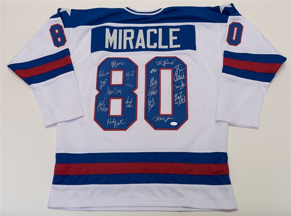 1980 USA Miracle On Ice Hockey Team Signed Jersey - JSA