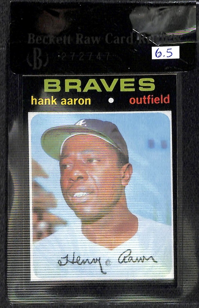 Hank Aaron Raw Graded Lot - 1958 AS, 1968, 1970, 1971, 1973