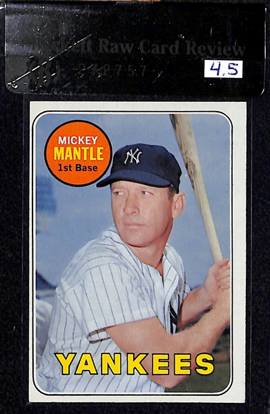 Lot of (2) Mickey Mantle 1969 Topps (Card #500) Cards (BVG 4.5 and BVG 3.5)