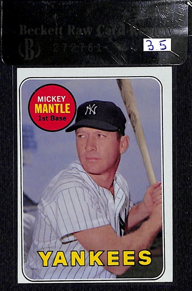 Lot of (2) Mickey Mantle 1969 Topps (Card #500) Cards (BVG 4.5 and BVG 3.5)
