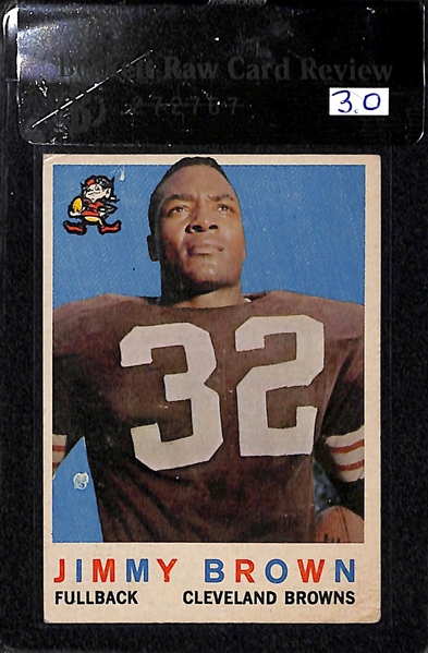 Lot of (3) Jim Brown 1959 and 1960 Jim Brown Cards (2nd Year and 3rd Year)