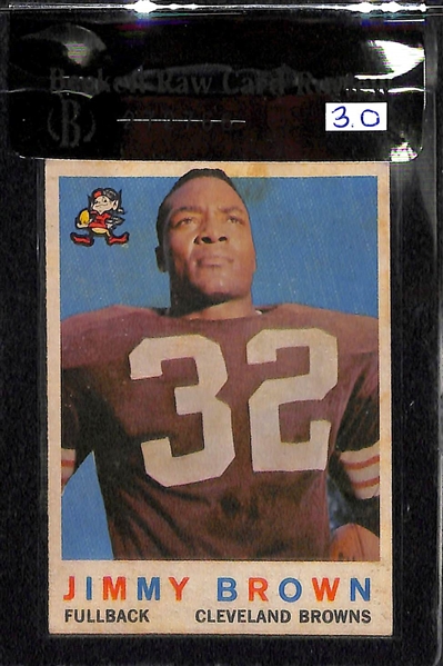 Lot of (3) Jim Brown 1959 and 1960 Jim Brown Cards (2nd Year and 3rd Year)