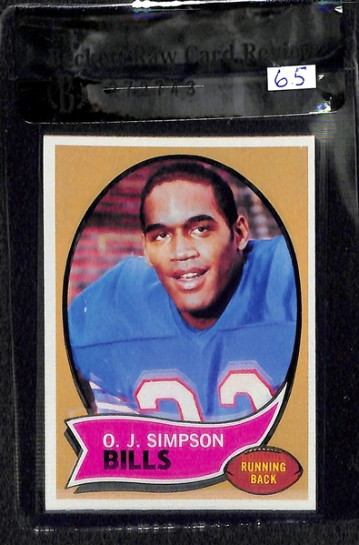 Joe Montana & OJ Simpson Rookie Card Lot - (2) 1970 Simpson; and one 1981 Montana.