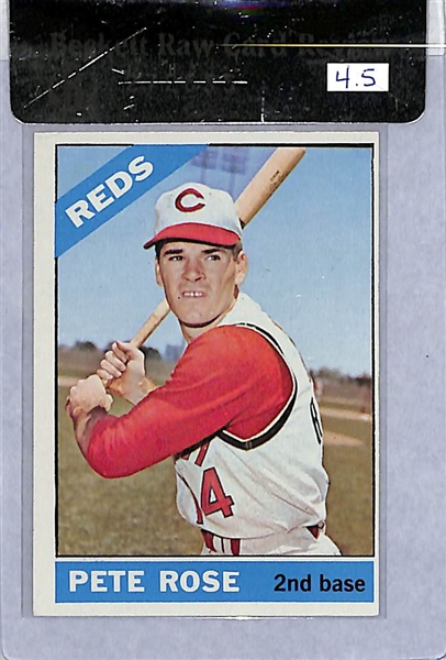 Lot of (4) 1960s Pete Rose Cards - All Beckett Raw Graded