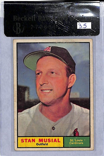 (4) Vintage 1960 HOFer Baseball Cards - Aaron, Musial, B. Robinson