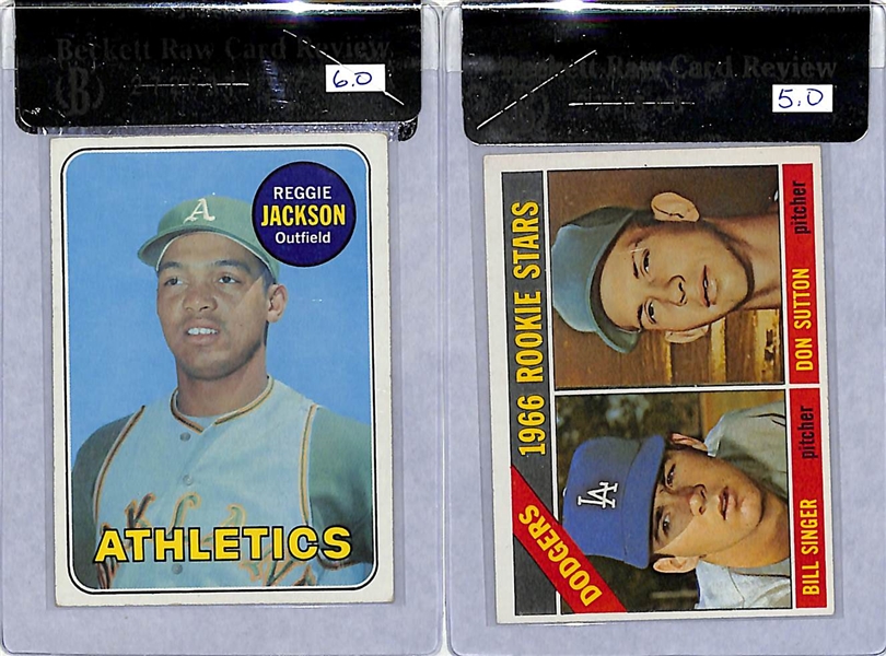1969 Reggie Jackson Rookie (BVG 6.0) and 1966 Don Sutton Rookie (BVG 5.0)